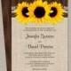 Rustic Sunflower Wedding Invitations With Burlap And Lace, Country Wedding Invitation Cards With Sunflowers, Rustic Wedding Invitation Cards