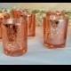 12 per/ Rose Gold Mercury Glass Votive Candle Holders / Wedding Reception Decor / Engagement Party / Valentines / Table Centerpeice