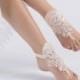 Blush Lace Barefoot Sandals, Bridal Pool party, Bridal Lace Shoes, Beach wedding Barefoot Sandals, Wedding Shoes, Bridesmaid Sandals - $31.90 USD