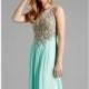 Green Sleeveless Sheer Gown by Lara Designs - Color Your Classy Wardrobe