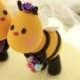 Kissing  Bees bride and groom wedding cake topper---k777