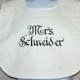 White Bib, Protect Wedding Dress, Bride Groom Cake Crumb Catcher, Custom Personalize With Name,  No Shipping Fee,  Ships TODAY, AGFT 557