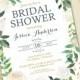 Bridal Shower Invitation Printable Bridal Shower Invite White Roses Gold Glitter Green Botanical Greenery ANY EVENT