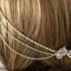 Art deco hair chain , Art deco head chain , Bridal headpiece , 1920s headpiece