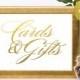 Cards and Gifts Signs in REAL Gold, Rose Gold Signs or Silver Foil  Signs / Reception Signs  / Gift Table Signs / Lily Theme