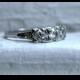 Antique 14K White Gold Diamond Three Stone Engagement Ring - 1.20ct.