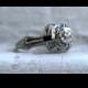 Gorgeous Antique 18K White Gold Diamond and Sapphire Engagement Ring - 1.31ct.