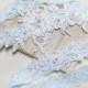 Lace blue garter set, wedding garter set, bridal lace garter set, garter set, blue lace garter, blossom  garter set