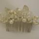 Flowers on a Vine - Hair comb, Freshwater Pearls, Crystal Hair Comb.Bridal,Wedding,Handmade Hair Comb,Wedding Guest, Bridal Party