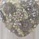 Heart shaped  pearl silver brooch bouquet. Alternative heart wedding bouquet