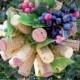 SALE Wine Cork kissing ball, pomander/flower girl bouquet/ pew decor, rustic wedding, floral alternative
