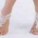 Ivory Lace wedding sandles Bridal Foot Jewelry, Beach Wedding Sandals , Women's bridal ankle sandals Women's bridal ankle sandles, lace shoe - $27.90 USD