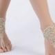Bohemian wedding Gold Lace Sandles Beach wedding barefoot sandals, Lace wedding anklet Footless, Bohemian bride wedding gift Bridal Gifts - $25.90 USD