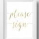 Please Sign Our Guest Book, Wedding Signs, Gold Wedding Sign, Wedding Printables, Guestbook Sign, Gold Sign, Wedding Print, Wedding DIY