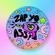 Zap Yo Ass! 2.25" Pinback Art Button Badge, Original Illustration, Space Gun, Celestial, Stars, Sci-Fi, Space, Feminist, Kawaii, Pastel Goth