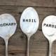 3 Vintage Hand Stamped Flattened Silver Spoon Herb Garden Pot Plant Markers. Up-cycled Personalized Cutlery Gift . Eatcreations.
