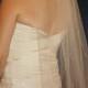 50% SALE Pearl scattered white bridal wedding fingertip length veil