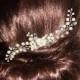 Bridal Pearl Crystal Hair Comb Wedding Floral Hair Piece Swarovski Ivory Pearl Hair Comb Wedding Pearl Headpiece Bridal Pearl Hair Jewelry - $32.90 USD