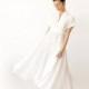 Bohemian Wedding Dress, White Maxi Dress, Alternative Wedding Dress, White Linen Dress, V Neck Dress, Boho Wedding Dress, Elegant Dress