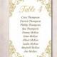 Gold Wedding Seating Card Template - Table Chart Wedding "Jenna" Wedding Printable Table Card Instant Download Seating Chart Card - 4x6 Cut
