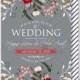 Wedding invitation with chrysnthemum and peony