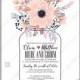 Gentle anemone wedding invitation card printable template