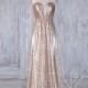 2017 Tan Sequin Bridesmaid Dress, Lace Sweetheart Wedding Dress, Ruched Bodice Prom Dress, A Line Evening Gown Full Length (LQ272)