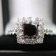 ON SALE Princess Cut Fancy Black Diamond Engagement Ring 2.26 Carat 14K White Gold handmade