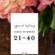 Wedding Table Numbers, Table Numbers 21-40 Special Listing (for all table number designs) EDN 5493