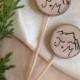 Rustic Wedding Mountain Cupcake Toppers Custom Initials / Rustic Wood / Bridal Shower Party Picks / Wedding Decor / Engagement Party Boho