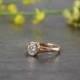 Rose Gold .75ct Forever One Moissanite Bezel Set Engagement Ring - 14K