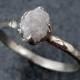 Raw Rough Uncut Diamond Engagement Ring Rough Diamond Solitaire 14k white gold Conflict Free Diamond Wedding Promise byAngeline 0186
