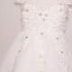 Richly embroidered beaded lace Flowergirl birthday baptism Christening baby dress dress white Ivory dress designs long length tea length kne