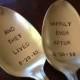 And they lived happily ever after  Wedding Spoons Hand Stamped Vintage Silverplate