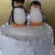 Penguin Wedding Cake Topper Needle Felt with Top Hat and Fascinator