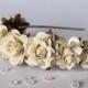 Cream Paper Rose Floral Alice Headband, Bridesmaid, Flower Girl, Boho Wedding, Festival, Prom