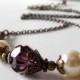 Purple Bridesmaid Necklaces, Vintage Style Ivory and Plum Wedding Jewelry, Amethyst Swarovski Crystallized Elements, Bridesmaid Jewelry Gift