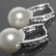White Pearl Bridal Earrings Pearl CZ Leverback Wedding Earrings Swarovski 10mm Pearl Silver Earrings Bridal Pearl Earring Bridesmaid Jewelry - $27.50 USD