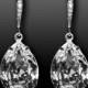 Clear Crystal Teardrop Bridal Earrings Swarovski Rhinestone Silver Cz Dangle Earrings Sparkly Wedding Earrings Bridesmaid Crystal Jewelry - $29.00 USD
