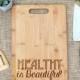 Healthy is Beautiful Cutting Board, Cheese Board, Custom, Personalized, Fitness, Workout, Nutrition, Motivation, Inspiration, Clean Eating