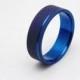 Sandblasted Titanium ring with Electron Blue pinstripe,  Handmade titanium wedding band, Special Gift, Any Occasion Ring, Gift for you