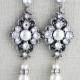 Pearl Bridal earrings, Crystal Wedding earrings, Bridal jewelry, Wedding jewelry, Vintage style earrings, Chandelier earrings, ASHLYN