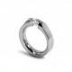 White Sapphire Engagement Ring Tension Set in Stainless Steel