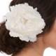 White Flower Hair Piece - Silk Peony Hair Piece - Bridal Fascinator - Flower Fascinator - White Fascinator