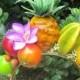 Tropical Fruits and purple flowers Headband - Carmen Miranda style -