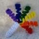 Curly Rainbow Boutonniere with White Handle
