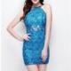 Peacock Sequined Cowl Back Dress by Primavera Couture - Color Your Classy Wardrobe