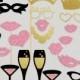 Bachelorette Party Decorations Hen Night Gift Vegas Theme Photobooth Props Wedding Shower Photo Booth Kit Set Gold Black Pink Photo Booth