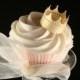 6 Edible Crowns wafer paper in GOLD, SILVER or PEARL, nontoxic glitter