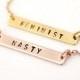 Feminist Necklace, Personalized Bar, Nasty Woman, Feminism Necklace, Bar Necklace, Feminism Jewelry